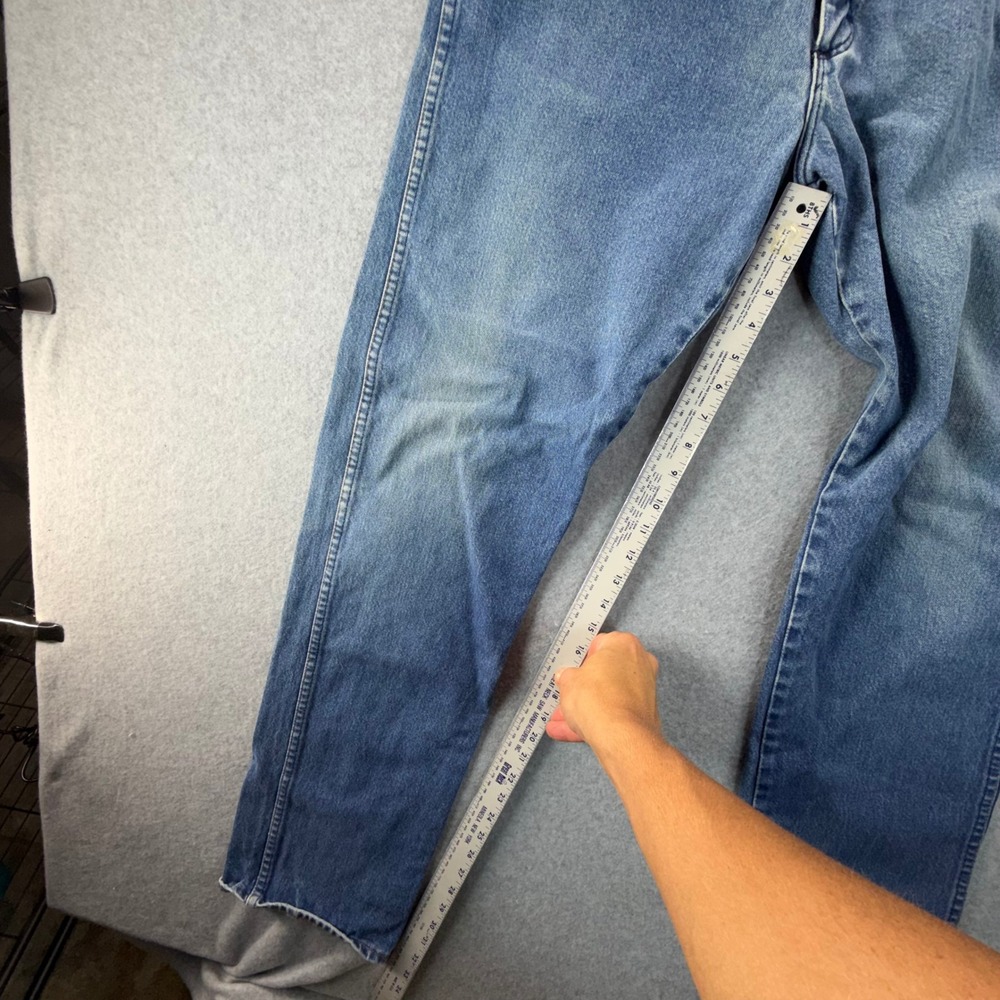 Vintage Wrangler 936DEN Cowboy Cut Slim Fit Jeans Mens 35x31 Blue Made in USA - Picture 6 of 10